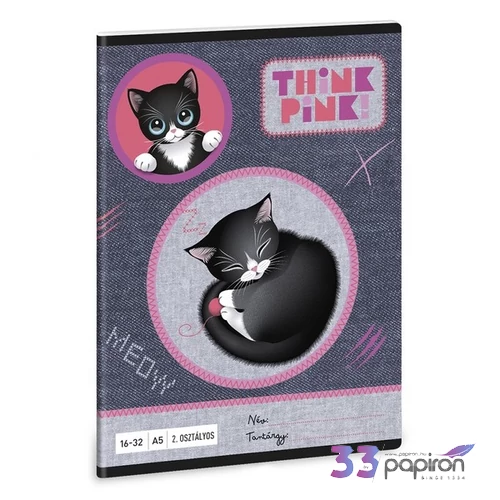 Ars Una Füzet 12-32 Vonalas 26 A/5 Think Pink 26' 53595195 prémium minőség