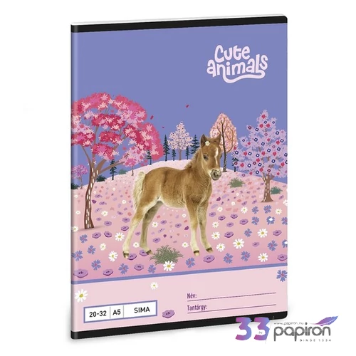 Ars Una Füzet 20-32 Sima 26 A/5 Cute Animals Horse 26' 53615268 prémium minőség
