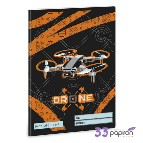 Ars Una Füzet 20-32 Sima 26 A/5 Drone X 26' 53615381 prémium minőség