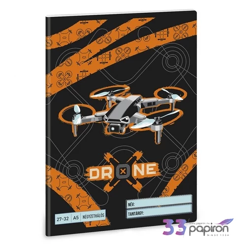 Ars Una Füzet 27-32 Kockás 26 A/5 Drone X 26' 53635389 prémium minőség