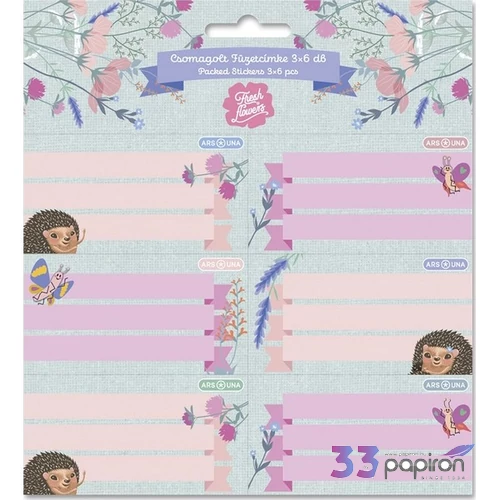 Ars Una Füzetcímke 6x3db Fresh Flowers 26'