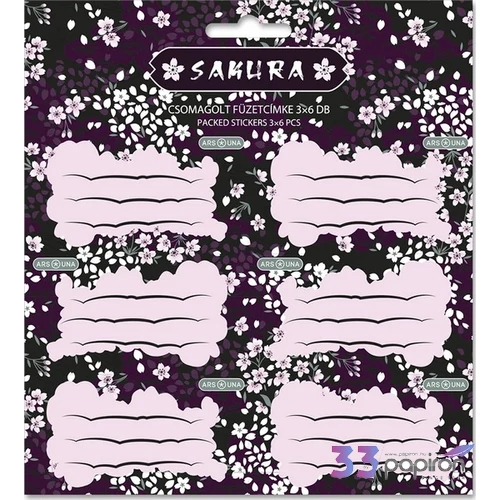 Ars Una Füzetcímke 6x3db Sakura 26'
