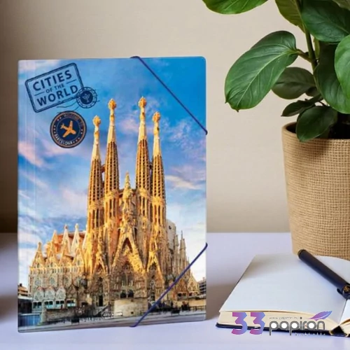 Ars Una Gumis mappa A4 23' Cities-Barcelona 50213146 350gr vastag kartonból