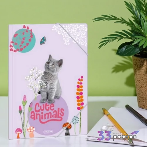 Ars Una Gumis mappa A4 24' Cute Animals Kitten Cica 50213689 350gr vastag kartonból