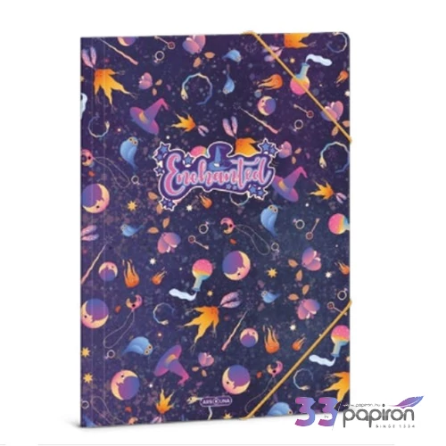 Ars Una Gumis mappa A4 24' Enchanted lila 50213504 350gr vastag kartonból