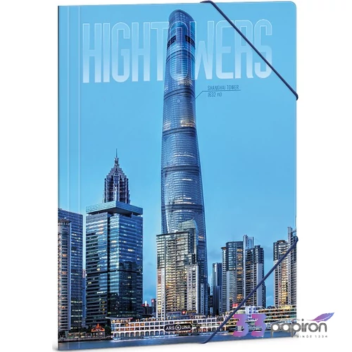 Ars Una Gumis mappa A4 25 Hightower-Shanghai Tower 50215133 350gr vastag kartonból