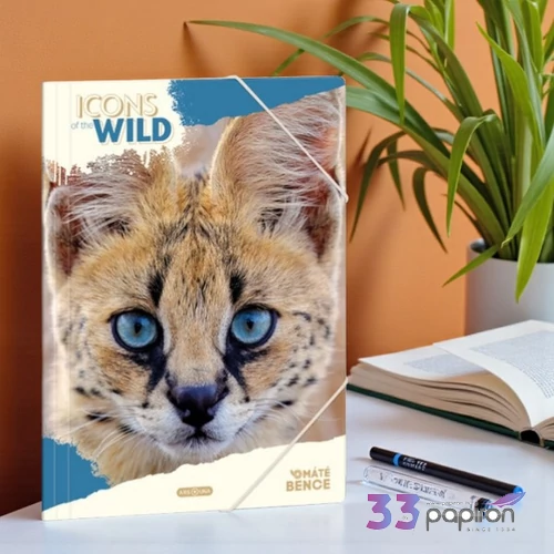 Ars Una Gumis mappa A4 25 Icons Of The Wild-Serval 50215034 350gr vastag kartonból