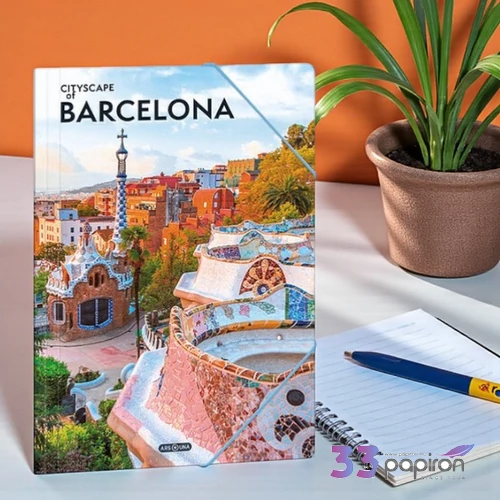 Ars Una Gumis mappa A4 26' Cityscape-Barcelona 50215096 350gr vastag kartonból