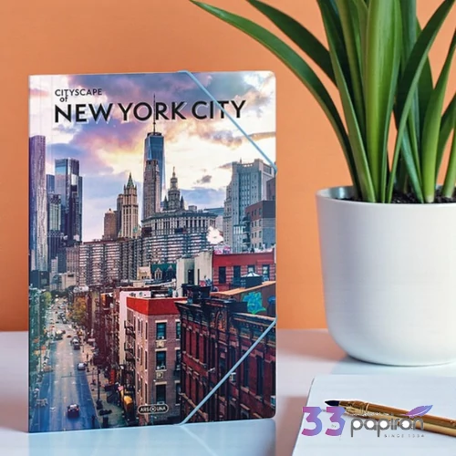 Ars Una Gumis mappa A4 26' Cityscape-New York 50215652 350gr vastag kartonból