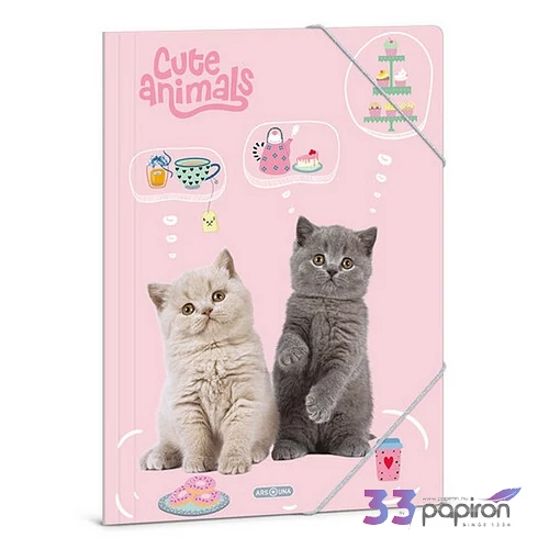 Ars Una Gumis mappa A4 26' Cute Animals Tea Party 50215324 350gr vastag kartonból
