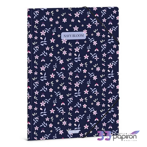 Ars Una Gumis mappa A4 26' Navy Bloom 50215614 350gr vastag kartonból