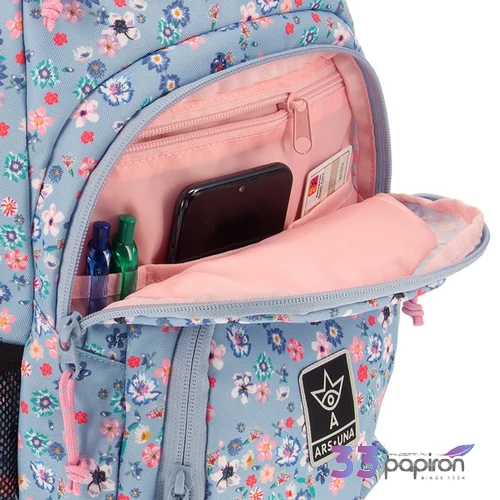 Ars Una 24 Pearl Blossom blue iskolatáska rendszerezett