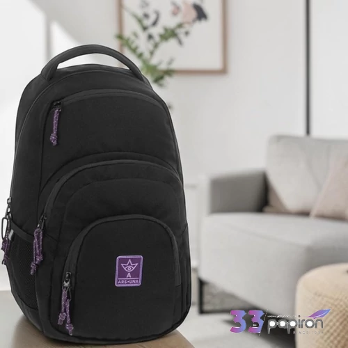 Ars Una Hátizsák Au 2 Girl's Black-Violet Cordura  26' 54855441  3év garancia