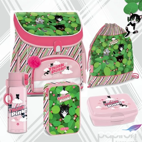 Ars Una iskolatáska szett 25 Think Pink táska, tornazsák, kulacs, tolltartó, uzsonnásdoboz, 5-ös szett
