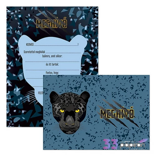 Ars Una party meghívó Black Panther 26' 50225293 prémium minőség