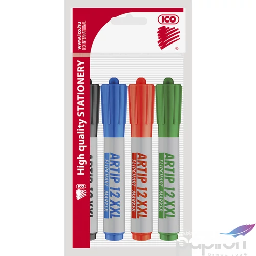 Artip 12 XXL marker 4színű 1-4mm vágott hegyű flipchart marker ICO táblamarker