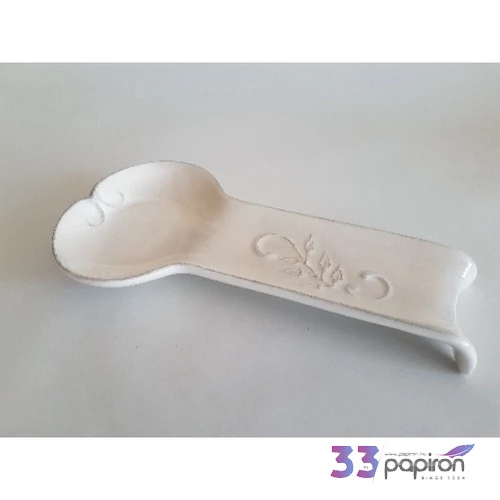 Fakanáltartó csipkés lapos Romantik, kézzel festett natúr 25x12,5x3 cm