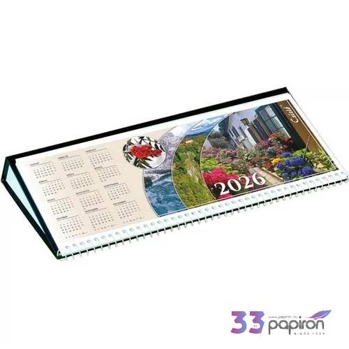 Asztali naptár fekvő 2026 Csízió fekete napi motivációval 53 lapos-méret: 310x160 mm