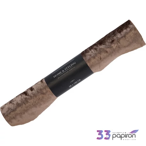 Asztalközép 50x28cm plüss Bársony 2féle arany, barna színben textil KPM25