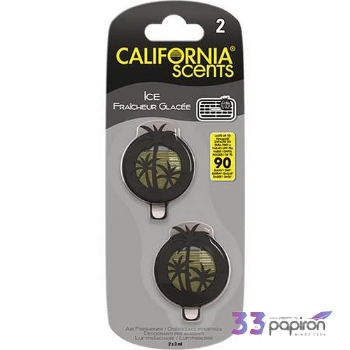 Autóillatosító mini diffúzer 2x3ml CALIFORNIA SCENTS ICE