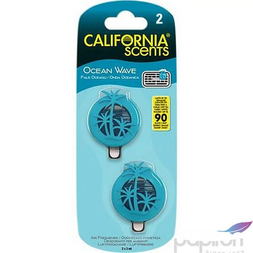Autóillatosító mini diffúzer 2x3ml CALIFORNIA SCENTS Ocean Wave