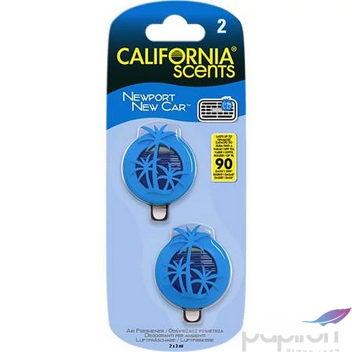 Autóillatosító mini diffúzer 2x3ml CALIFORNIA SCENTS Newport New Car