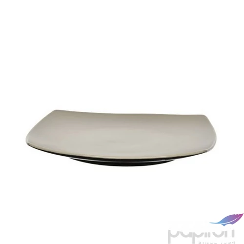 Tányér kerámia szögletes lapostányér, 27cm, bézs/fekete
