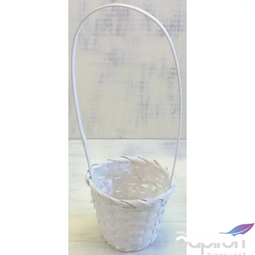 Kaspó bambusz füles fehér 14x36x11cm
