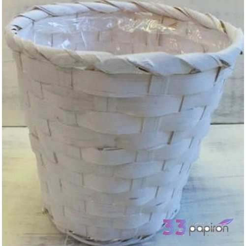 Kaspó bambusz fehér 16x14cm