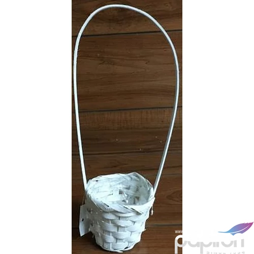 Kaspó bambusz füles fehér 9x28x7cm