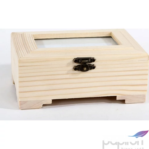 Fa doboz fényképtartó tetővel 14,5 x 10 x 6 cm