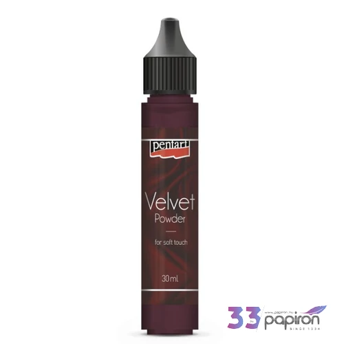 Bársonypor Pentart 30ml gránátvörös