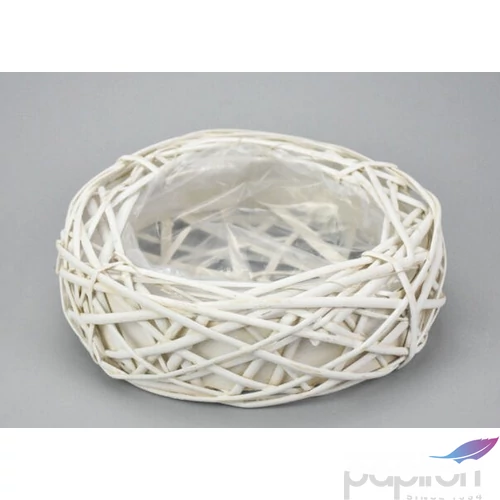 Dekor bélelt fészek Méret: átmérő: 25cm, mag: 9cm FEHÉR KÖZEPES