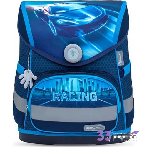 Belmil iskolatáska '25 Compact Racing Blue Neon baglyos 