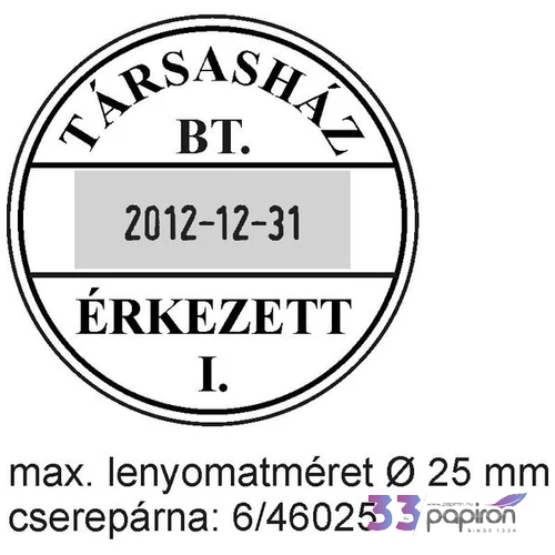 Bélyegző Trodat 46125 dátumbélyegző O 25 mm, dát.: 3 mm