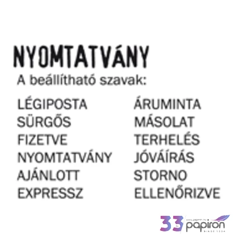 Bélyegző Trodat 4822 szám és szóbélyegző betű: 4 mm, 12 szó