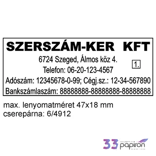 Bélyegző Trodat 4912 +6/4912 párna önfestékező bélyegző 47 x 18 mm vegyes színekben