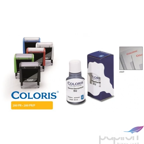 Bélyegzőfesték STK Coloris 200PR 28ml fekete gyosan száradó olaj nélküli irodai, kreatív használatra