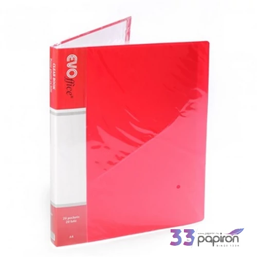 Bemutató mappa A4 Evoffice 20lapos piros Papiron
