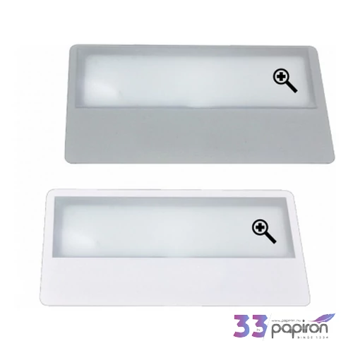 Nagyító kézi 85x54mm fehér és ezüst színben