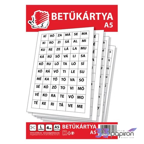 Betűkártya Süni  iskolaszezonos termék