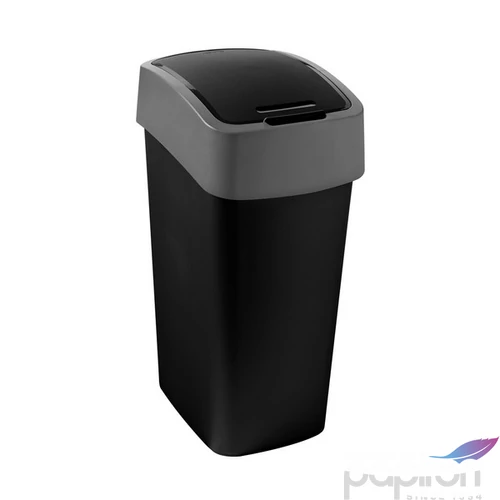 Billenős szemetes 45l CURVER Pacific flip bin fekete/ezüst