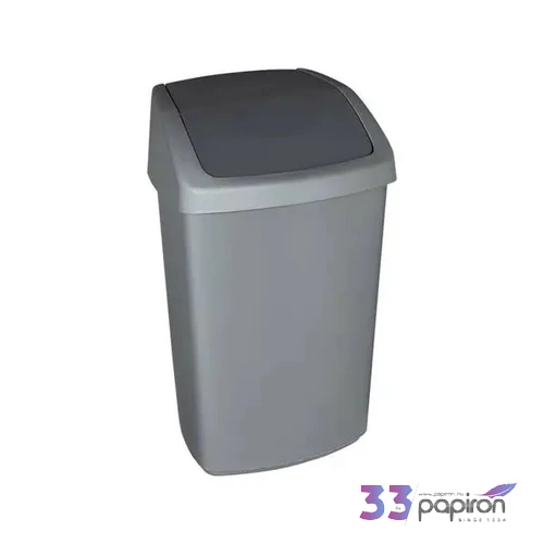 Billenős szemetes 50l CURVER Swing top ezüst/grafit