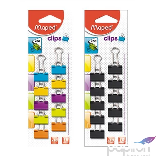 Bindercsipesz 19mm Maped színes 10db-os Irodai kiegészítők MAPED 036102