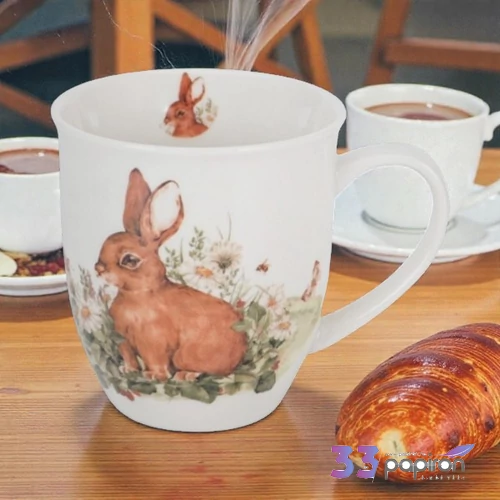 Bögre porcelán 400 ml World of Animals HARE-nyuszis Díszdobozban