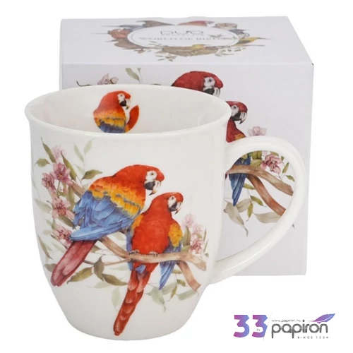 Bögre porcelán 400 ml World of Birds SCARLET MACAW-papagájos Díszdobozban