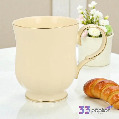 Bögre porcelán 450ml CLARK ECRU Díszdobozban