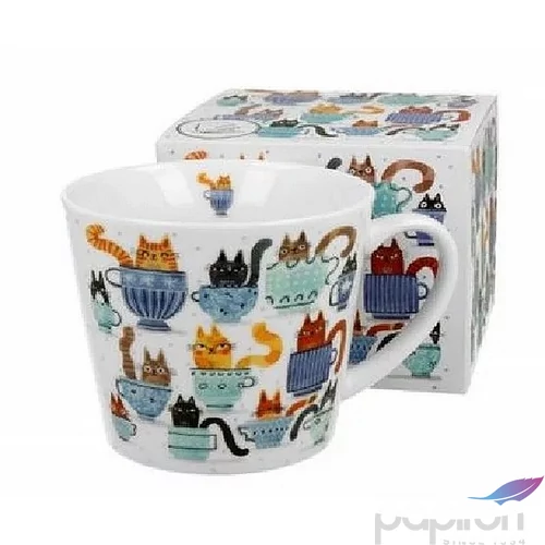 Bögre porcelán 610ml Teacup Cats 