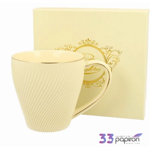 Bögre porcelán 430ml ICE CREAM ECRU Díszdobozban