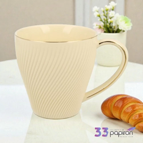 Bögre porcelán 430ml ICE CREAM ECRU Díszdobozban